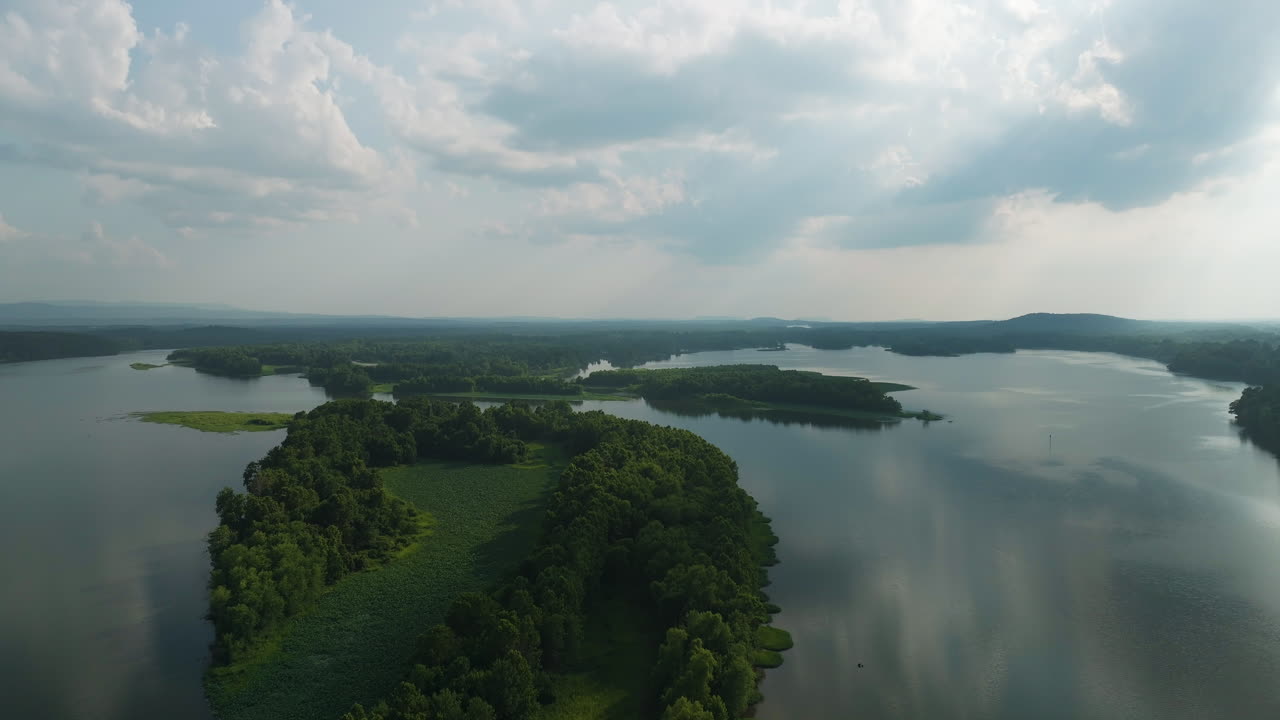 Scenic Nature Landscape On Spadra Park In Clarksville, Arkansas, USA