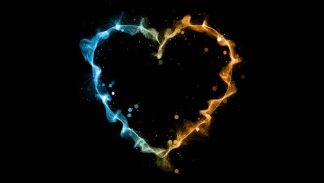 beautiful lighting heart shape loop animation