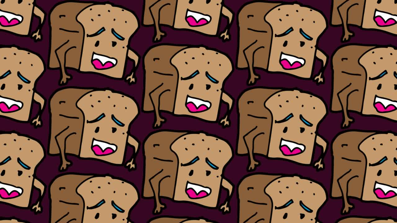 kids drawing pop art seamless background with theme of bread