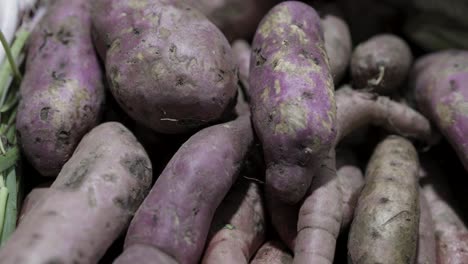 Batata-En-La-Tienda-De-Verduras-A-La-Venta-Por-La-Noche