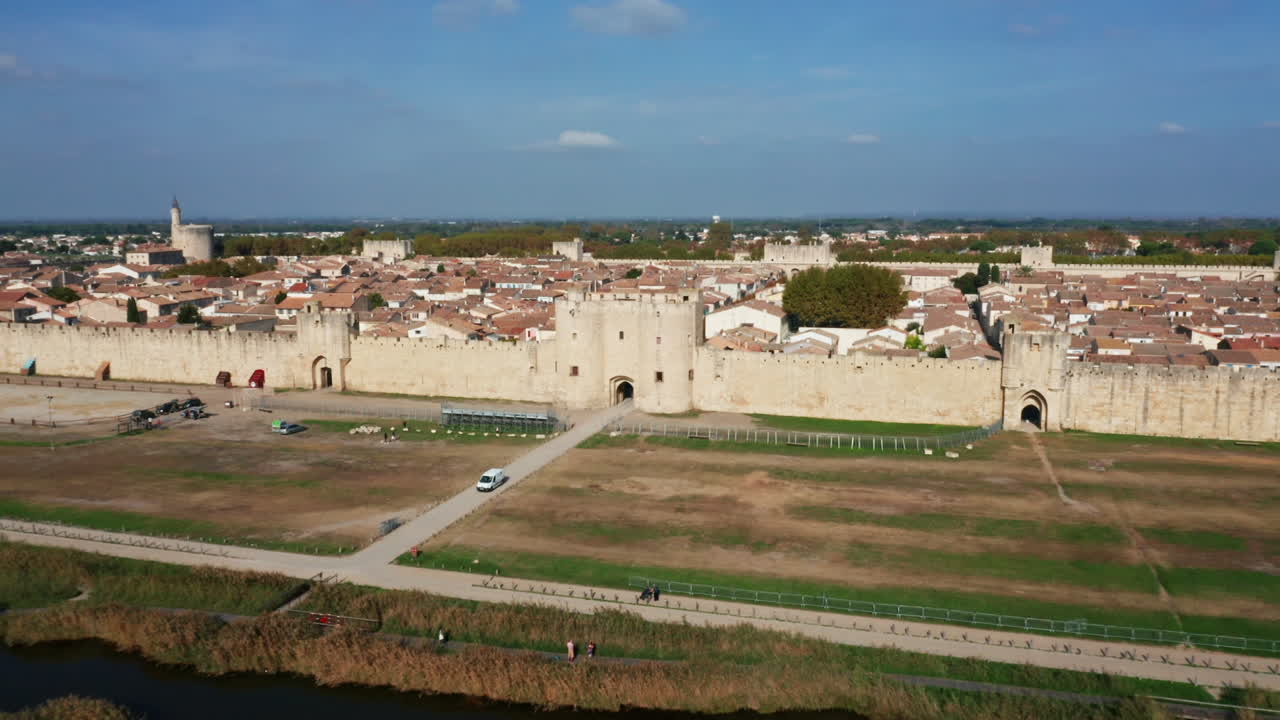 Luftaufnahme von Aigues-Mortes in der Camargue, Frankreich
