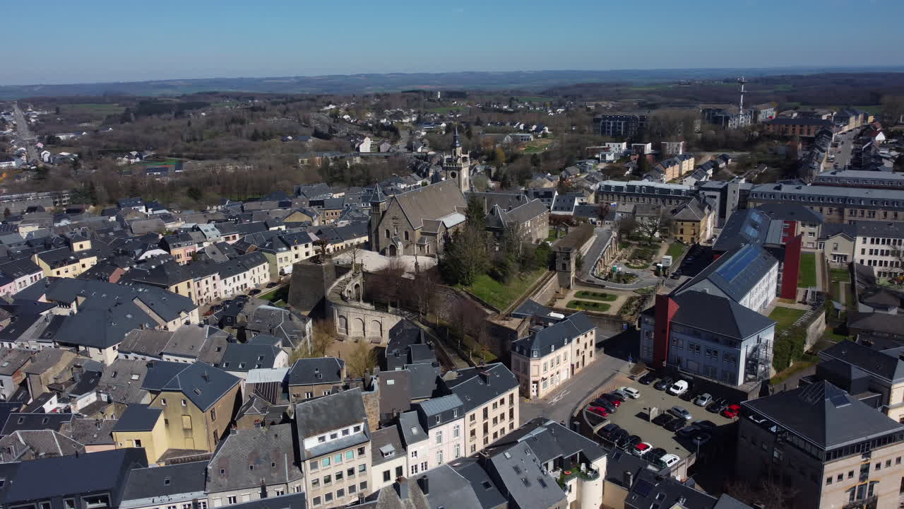 Aerial View of a European Town