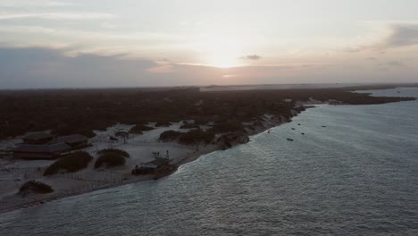 Aerial:-Kitesurfers-in-the-lagoon-of-Atins,-Northern-Brazil