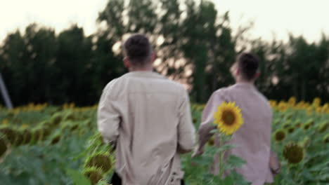 two men running in a field