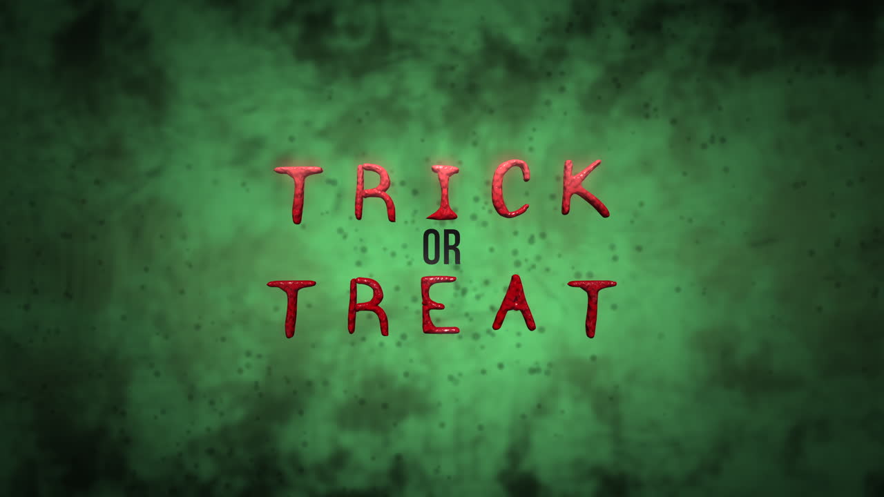 gostosuras ou travessuras com neblina no espaço escuro verde