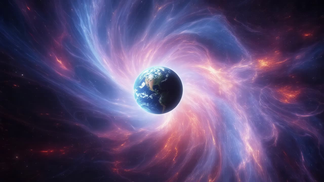 la tierra en un remolino cósmico