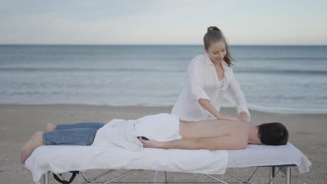 beach massage session
