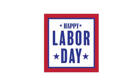 animation of labor day text moving over white background