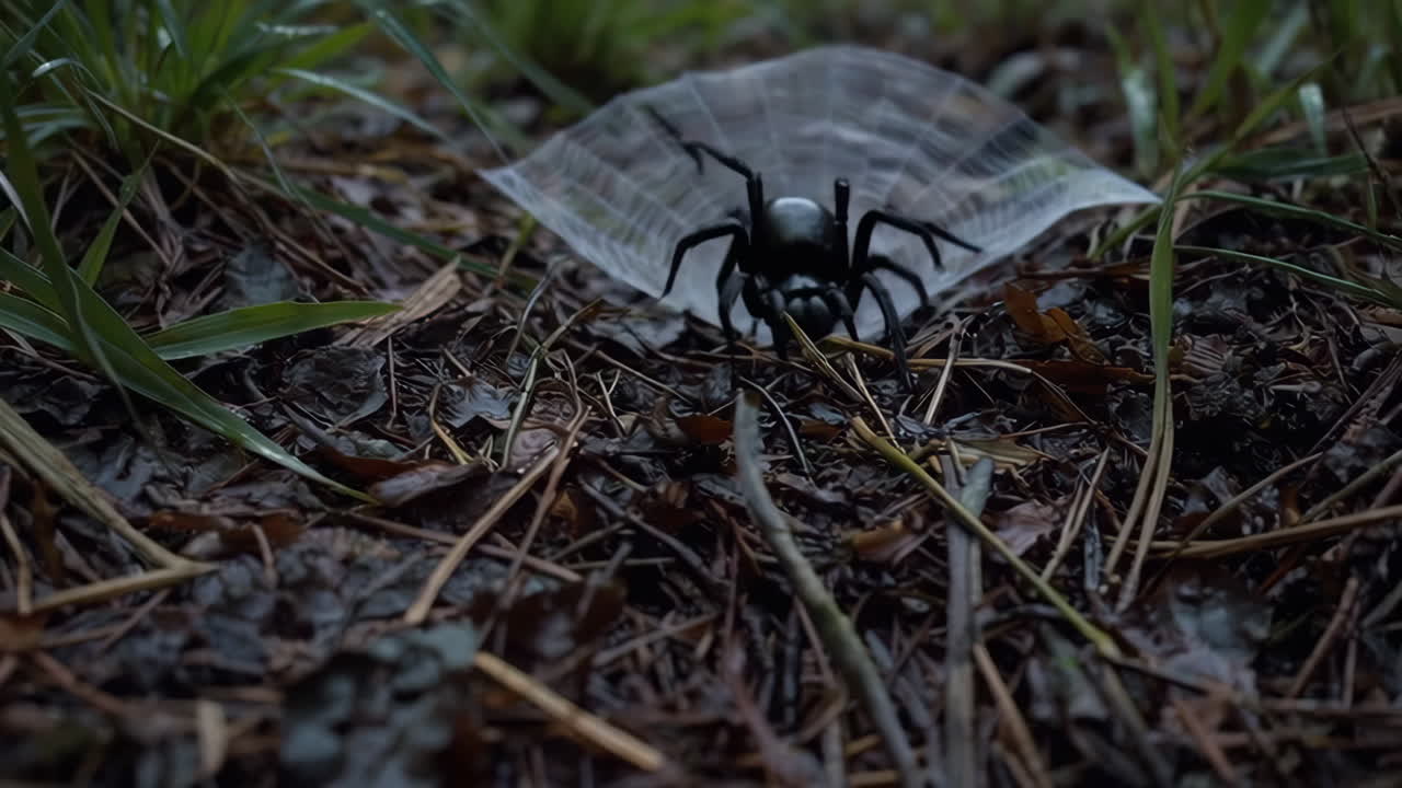 Spider on Web in Forest
