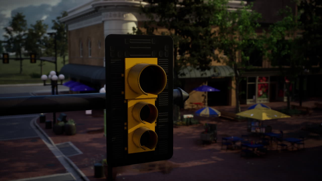 비어있는 거리가 있는 작은 마을