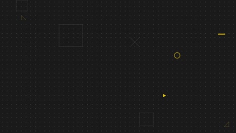 black technical background with animated yellow geometric shapes, looped