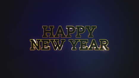modern and colorful happy new year text on a vivid blue gradient