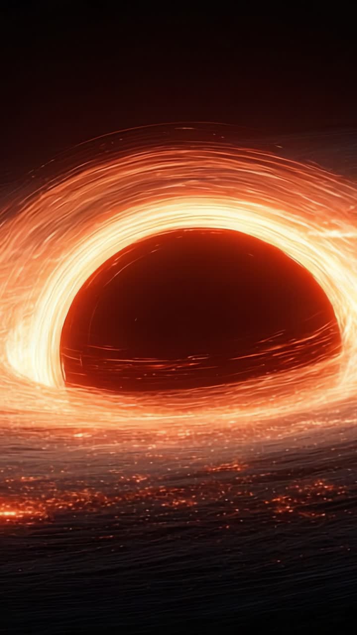 A mesmerizing view of a black hole, showcasing the swirling accretion disk of glowing matter and the profound cosmic mysteries that surround this astronomical phenomenon