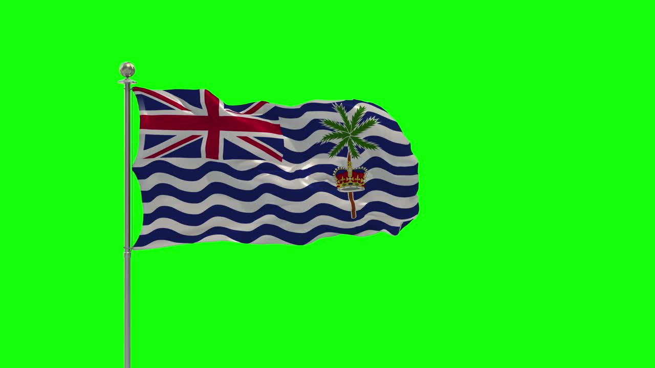 영국 인도양 영토 (british indian ocean territory) - 기둥 위에 흔들리는 발의 3d 일러스트레이션