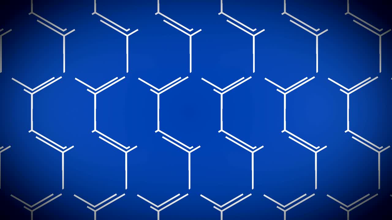 애니메이션 기술 공상 과학 육각형 배경 루프 파란색
