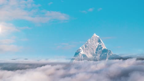 cima de la montaña con nubes de lapso de tiempo, fondo