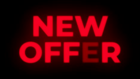 new offer text flickering display promotional loop.