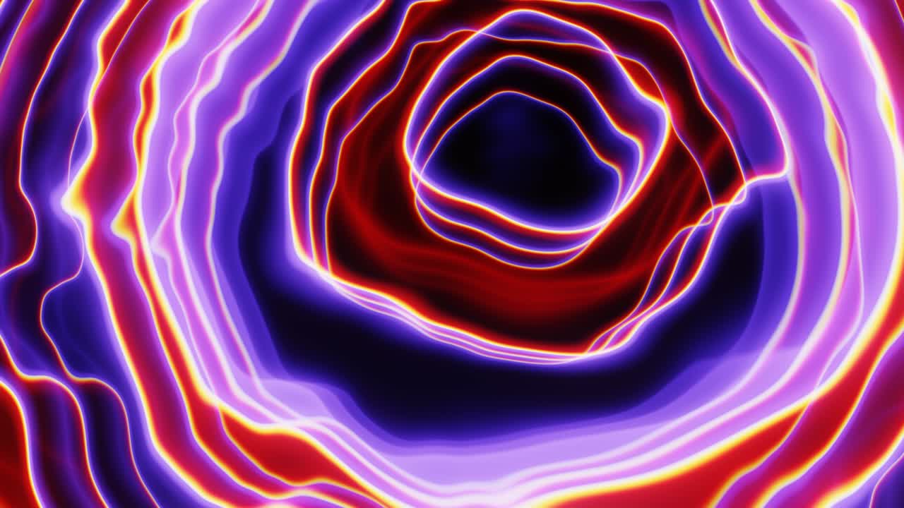 Pulsating curved multi-colored hole. VJ Loop