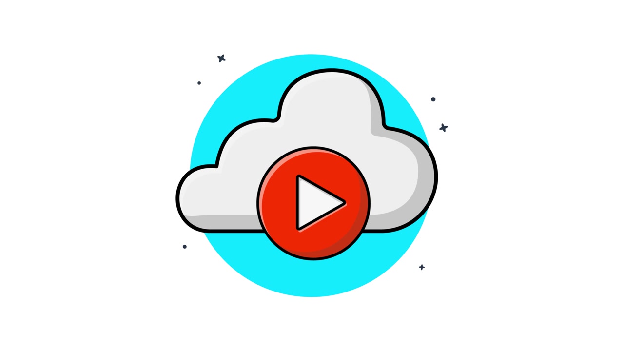 Animated Cloud with Play Button Icon