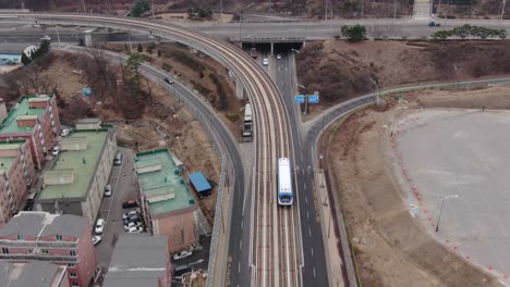 Einschienenbahnkreuzung-Stadt,-Yong-in,-Korea