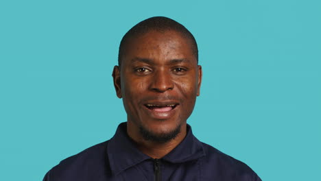 portrait of security agent celebrating achievements after securing post