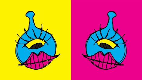 kids drawing seamless background with theme of one eye monster