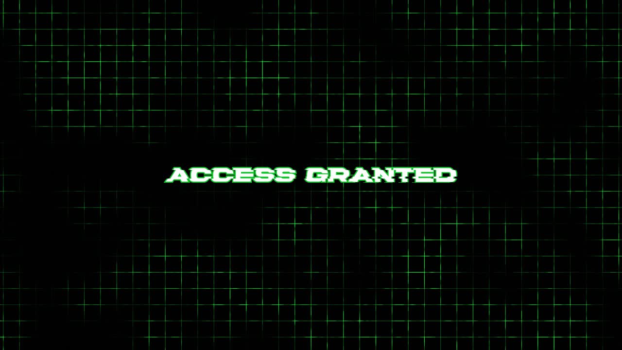 Digital Access Granted Message on Green Grid Background