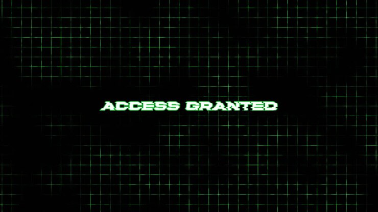 Digital Access Granted Message on Green Grid Background