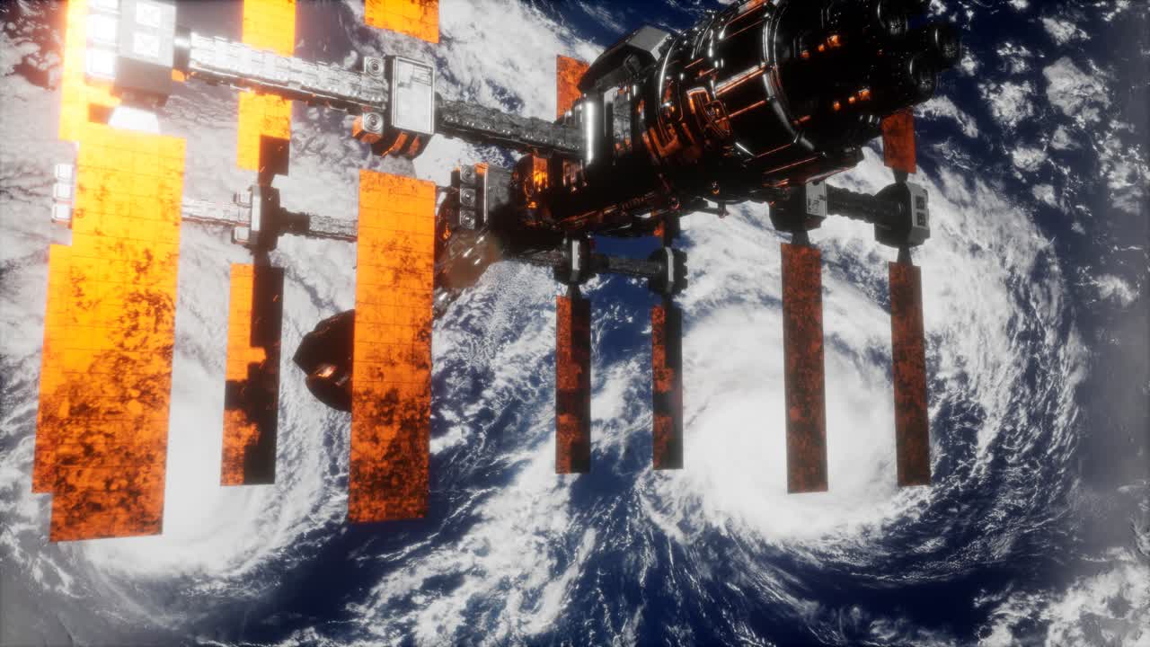 Stazione spaziale internazionale nello spazio esterno sopra il pianeta Terra