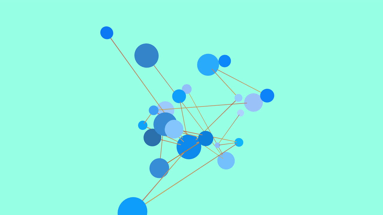 Interconnected circle network visualizing relationships in a social network