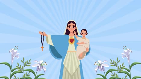 la virgen maría con el bebé jesús
