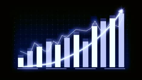 business growth concept in allusive graph chart showing marketing sales profit