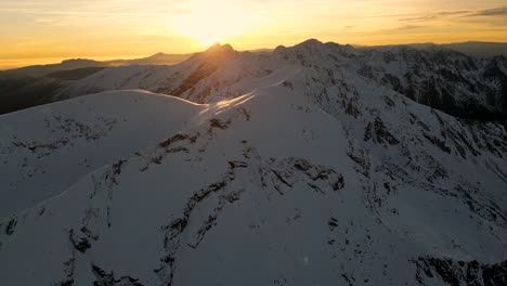 sunset from the carpathian mountains 4k drone shot