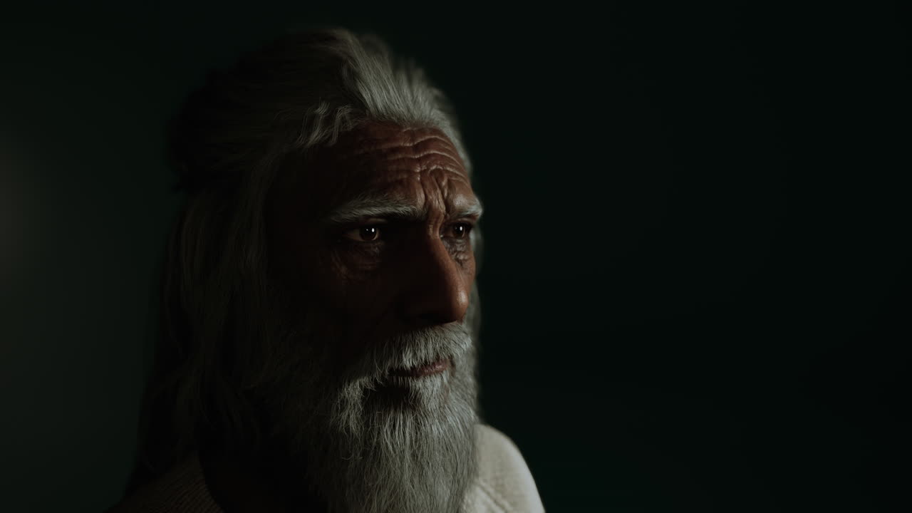 retrato de un anciano indio