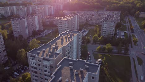 soviet planned residential district fabijoniskes in vilnius, lithuania, orbit shot