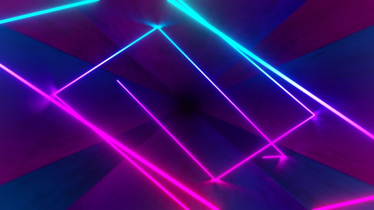 4K Animazione astratta in loop senza soluzione di continuità di un raggio neon iridescente