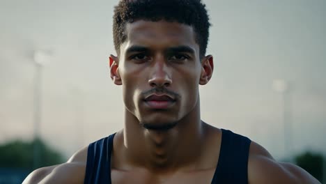 portrait of a muscular male athlete