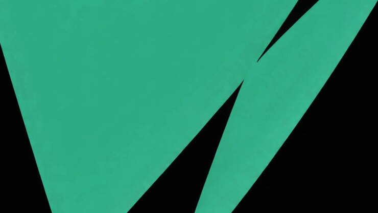 Abstract Green Geometric Shapes Transitioning on Black Background