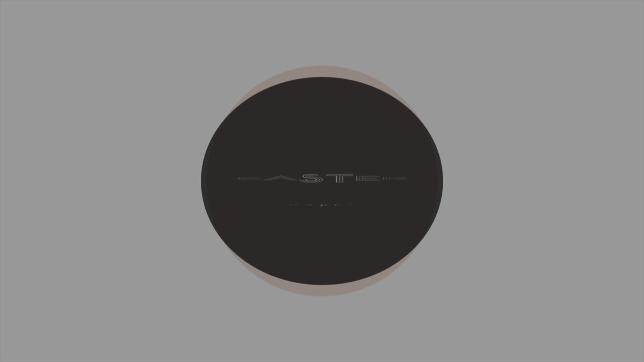 círculo con feliz pascua en letra negra y blanca sobre fondo gris