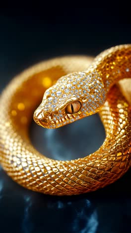 an exquisite and elegant gold snake jewelry design adorned with stunning sparkling accents