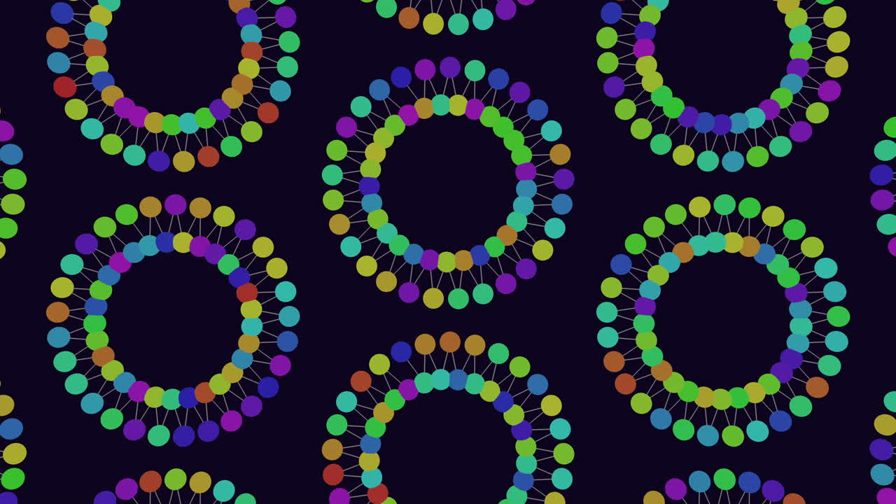 patrón circular colorido simétrico sobre un fondo negro