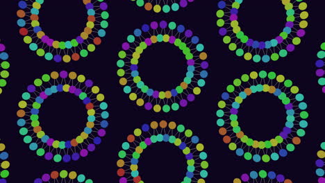 patrón circular colorido simétrico sobre un fondo negro
