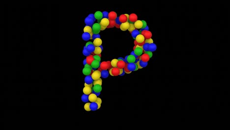 toy ball animation themed font  letter p