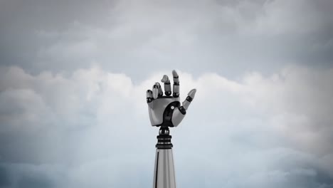 Robot-arm-on-a-sky-background