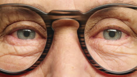 eyes, vision and glasses with a senior