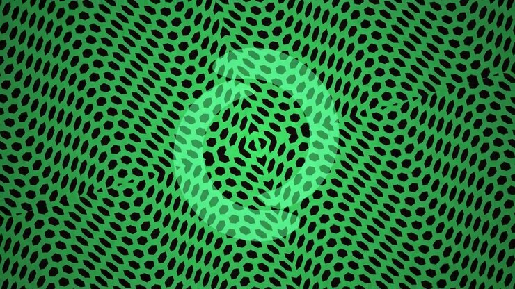 Abstract Green Geometric Pattern with Rotating Circular Motion