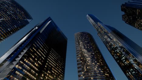 rascacielos de la ciudad por la noche