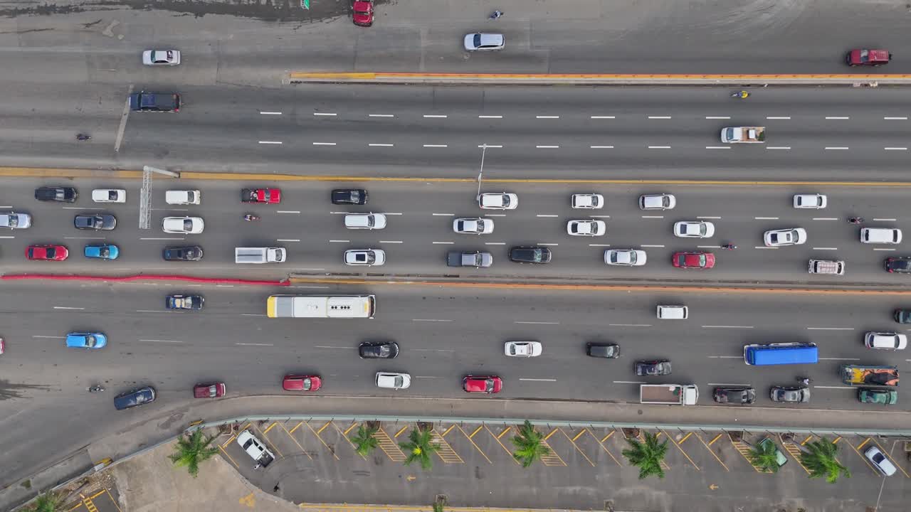 Aerial View of City Traffic Congestion