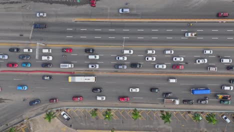 Aerial View of City Traffic Congestion
