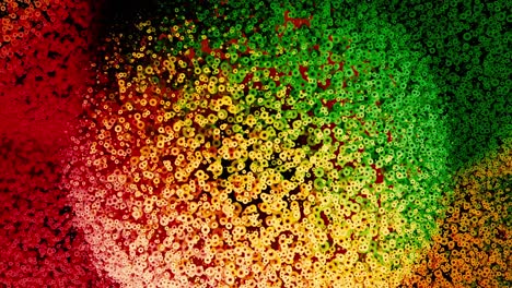 fondo abstracto con círculos rojos, verdes y amarillos